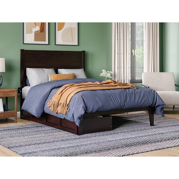 AFI NoHo Espresso Full Solid Wood Storage Platform Bed with 2-Drawers