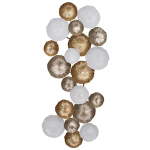 Contemporary Metal Gold and White Wall Decor 17.7 in. W x 39.4 in. H