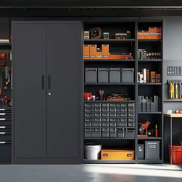 Boyel Living 5-Tier Black 72 in. H Metal File Storage Cabinet
