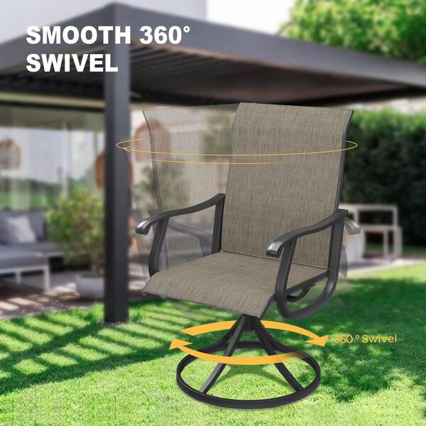 その他 TK Zeus & Ruta Black Metal Outdoor Dining chair with 360° Swivel