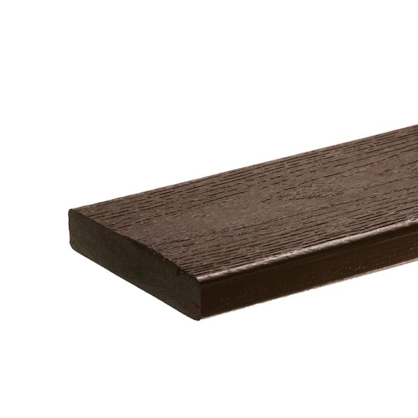 Optima Dekk 1 in. x 6 in. x 12 ft. Dark Mahogany Solid Edge Composite Deck Board