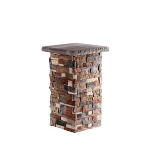 18 in. x 48 in. Monument Valley with a Brownstone Flat Cap Stone Pillar Kit