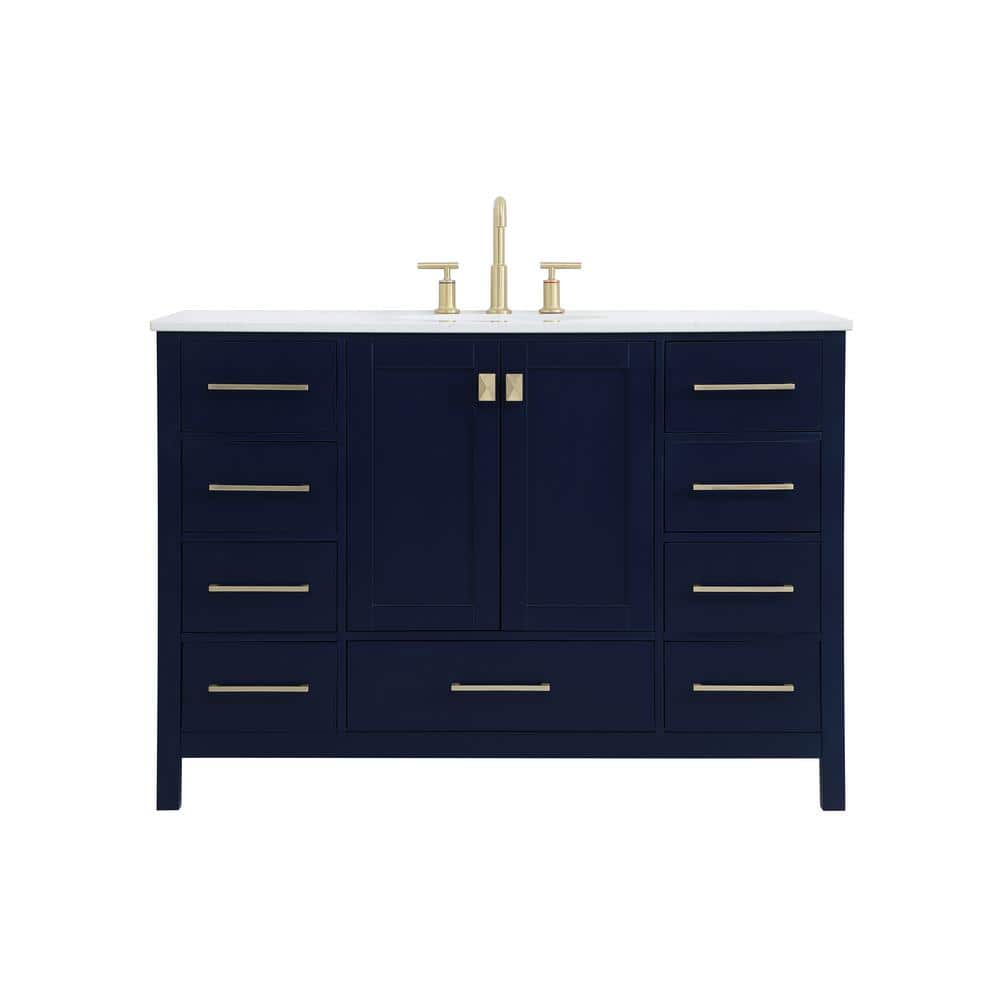 Simply Living 48 in. W x 22 in. D x 34 in. H Bath Vanity in Blue with Calac