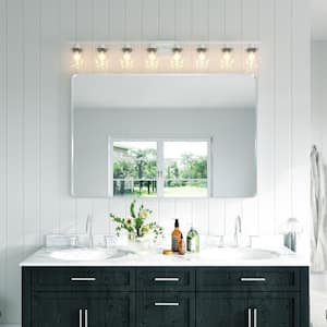 60 in. W x 40 in. H Rectangular Aluminum Framed Wall Bathroom Vanity Mirror in Silver