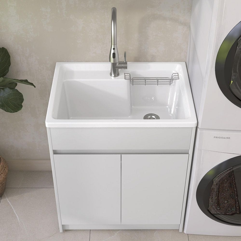 ﾀﾝｽ(No:1250572) glossy-white-laundry-sink-