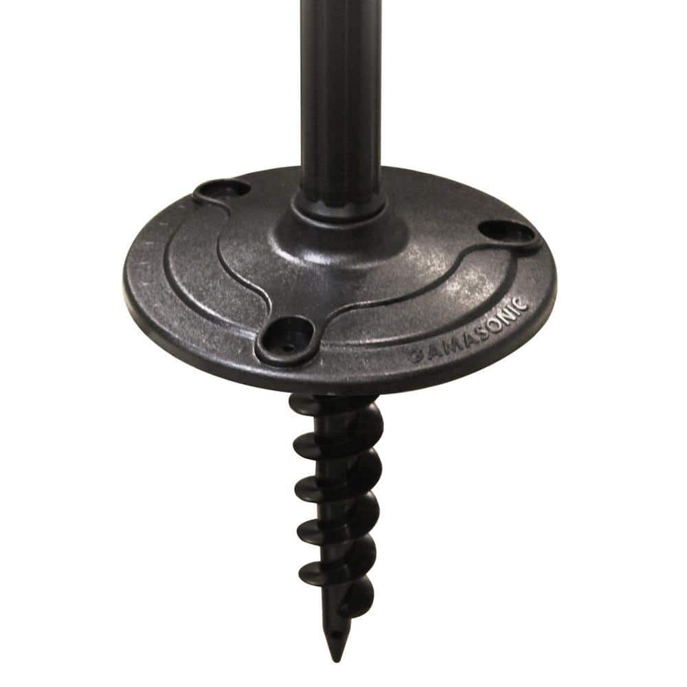 Baytown II Black Solar LED Lamp Post with Clear Plastic Lens