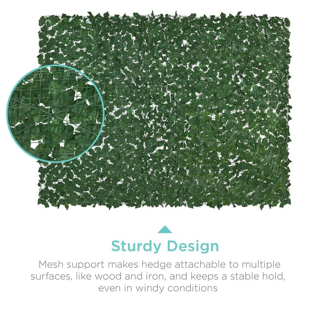 96" x 72" Green Faux Ivy Privacy Fence Screen