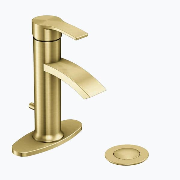 Glacier Bay Garrick Single Hole Single Handle Bathroom Faucet in Matte Gold
