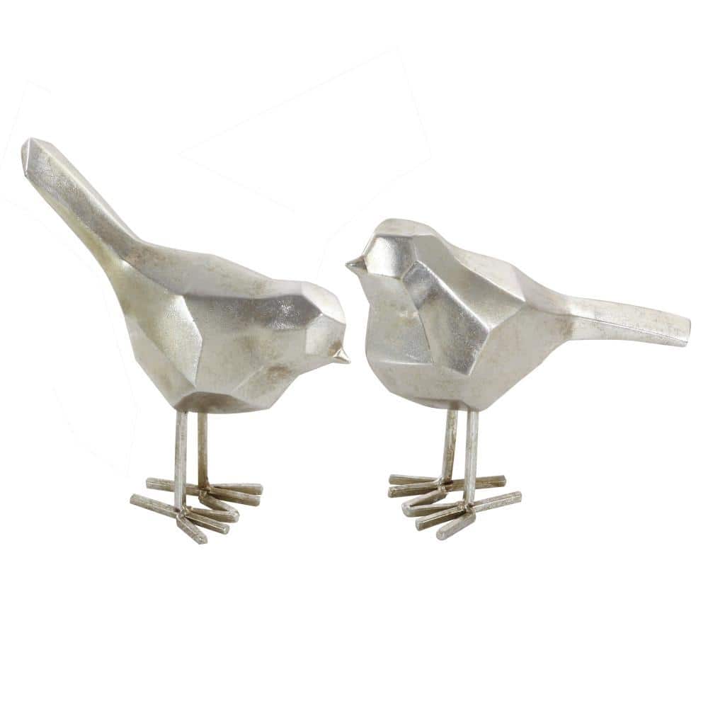 7   8 H Gray Polystone Bird Sculpture  by CosmoLiving by Cosmopolitan (2 Count)