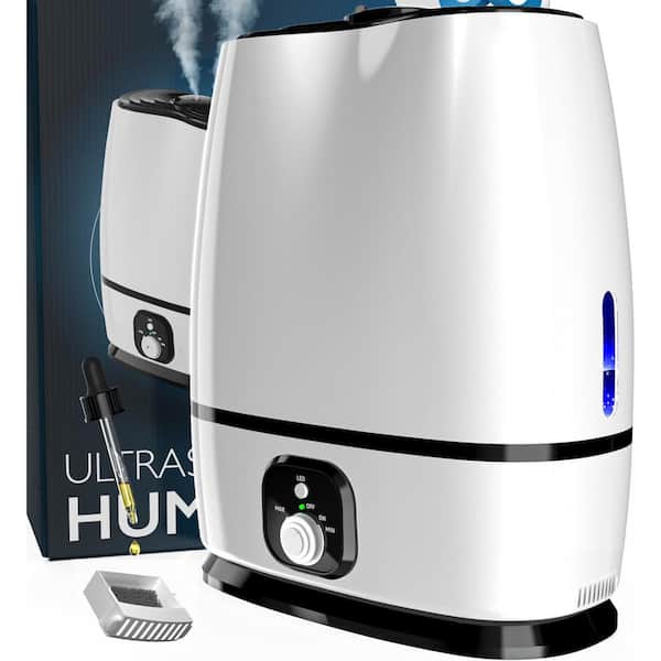 1.6 Gal. Cool Mist Humidifiers with 50 Hr Run Time for Bedroom, Home, Office in White