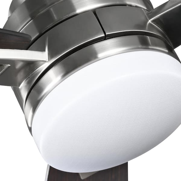 Rowan 60 in. Integrated LED Indoor Brushed Nickel Dual Mount Ceiling Fan with Light Kit and Remote Control