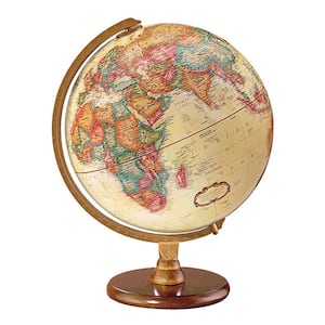 12" Antique Ocean World Globe Illuminated Table Top With Wooden Base New 