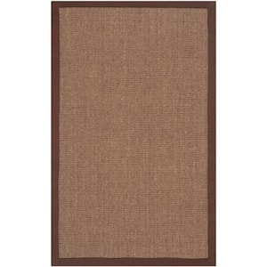 Natural Fiber Brown Doormat 3 ft. x 4 ft. Border Area Rug