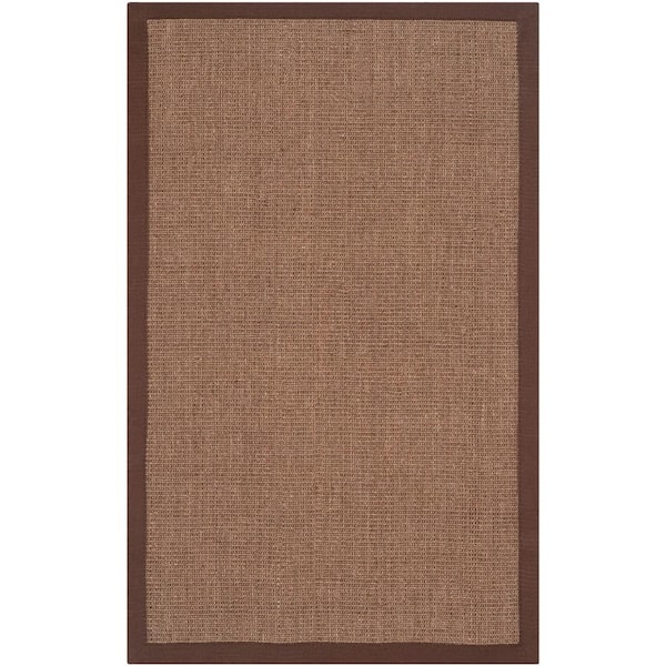 Natural Fiber Brown Doormat 3 ft. x 4 ft. Border Area Rug