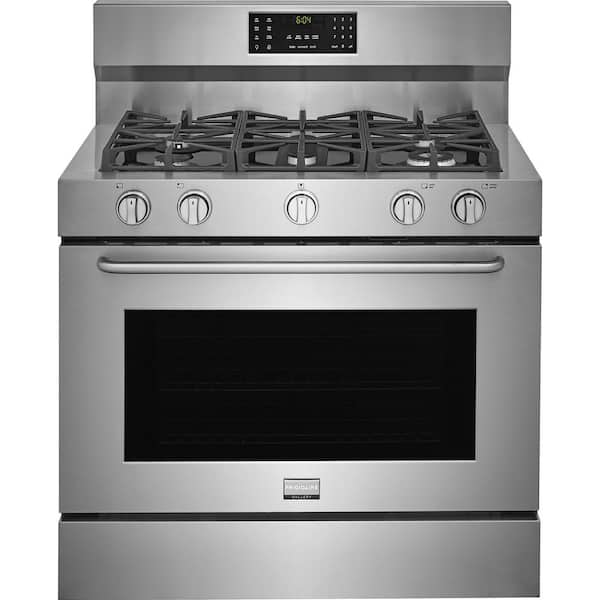 Frigidaire 40 in. 6.4 cu. ft. Single Oven Dual Fuel Range with Self Cleaning Convection Oven in Stainless Steel