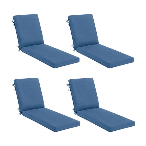 Hampton Bay 47 in. W x 24 in. D CushionGuard Universal Outdoor Chaise Lounge Cushion in Lake Twist (Set of 4)