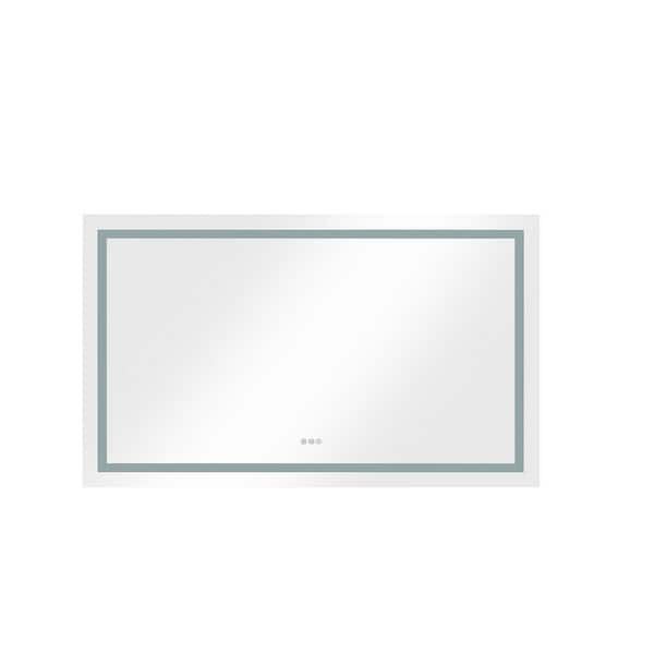 72 in. W x 36 in. H Rectangular Frameless LED Mirror Anti-Fog Dimmable with Memory Function Wall Bathroom Vanity Mirror