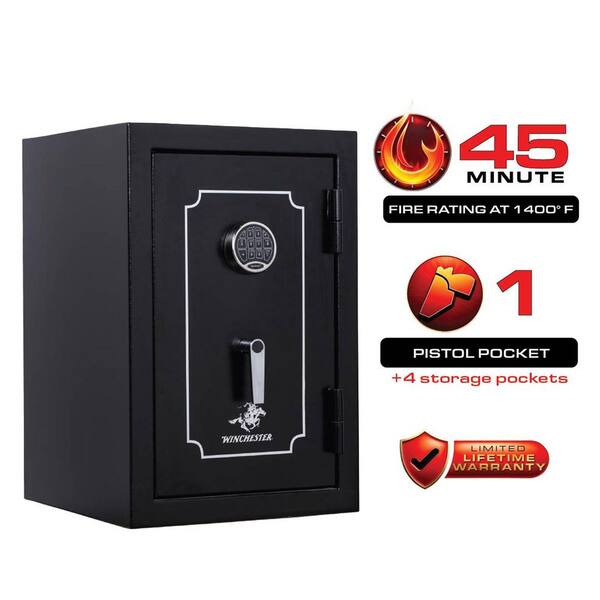 Home 6.9 cu. ft. 45-Minute Fire Rating Electronic Lock with Key Backup Black