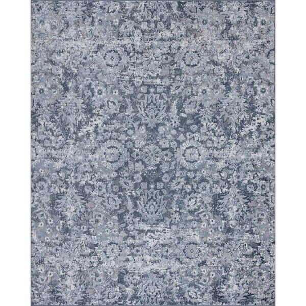 Nexus Floral Blue 8 ft. x 10 ft. Indoor Area Rug