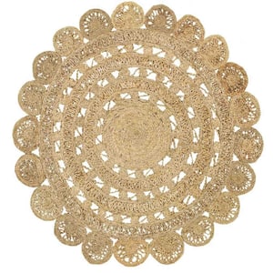 Natural 6 ft. Round Jute Area Rug