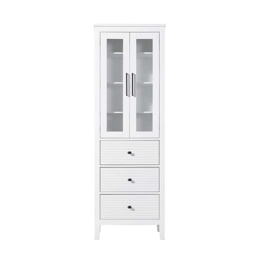 24 in. W x 18 in. D x 72 in. H White Freestanding Linen Cabinet price history on PriceWatchPro