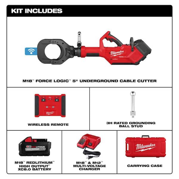 M18 18V Lithium-Ion Brushless Cordless FORCE LOGIC 5 in. Underground Cable Cutter w/Wireless Remote