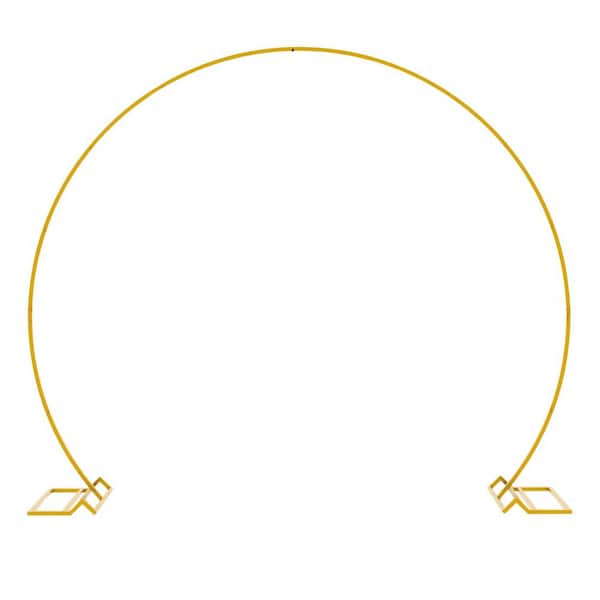 Justincity 7.2 ft. Round Metal Abror Circle Backdrop Stand Gold Sturdy Wedding Arch Frame for Party Bridal Shower Ceremony Decor