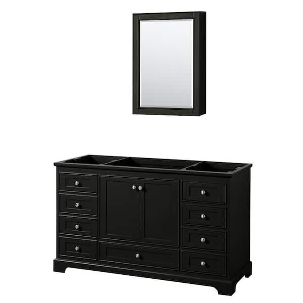 Wyndham Collection Deborah 59.25 in. Single Bathroom Vanity Cabinet Only with Medicine Cabinet in Dark Espresso