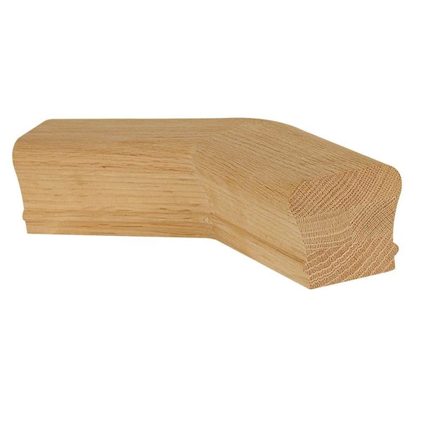 EVERMARK Stair Parts 7211 Unfinished Red Oak 135° Level Quarter Turn Handrail Fitting