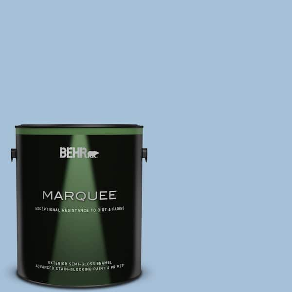 BEHR MARQUEE 1 gal. #580D-4 Skysail Blue Semi-Gloss Enamel Exterior Paint & Primer