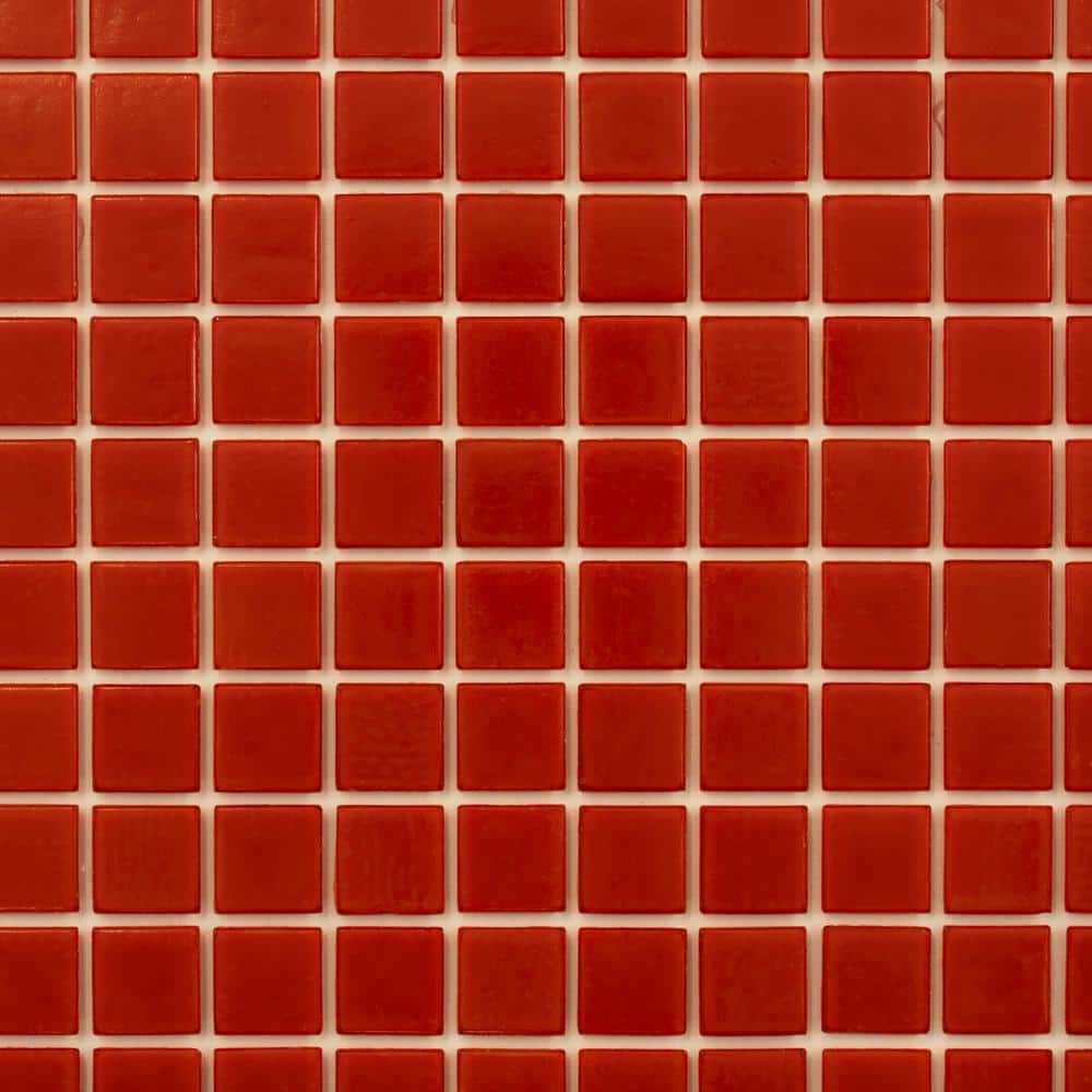Candy Red 12" x 12" Iridescent Glass Mosaic Tile