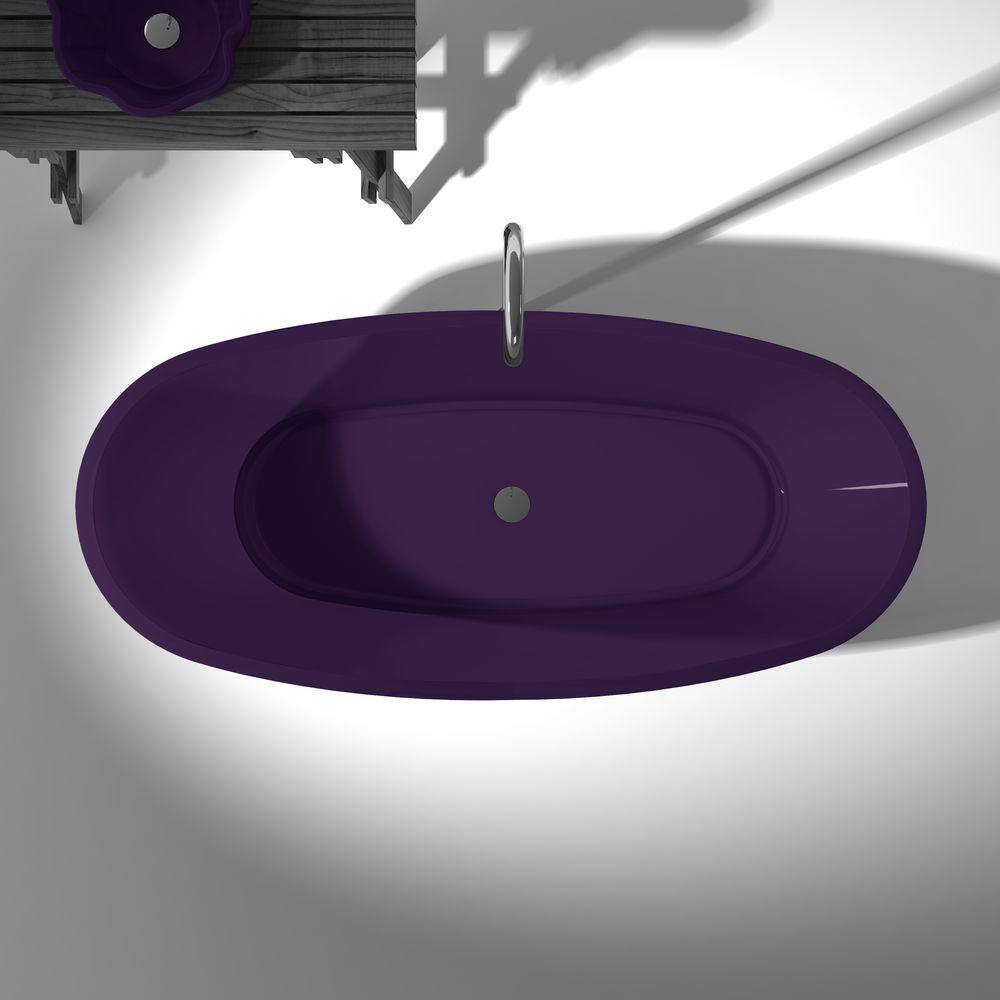 Ember 71'' Evening Violet Man-Made Stone Freestanding Bathtub