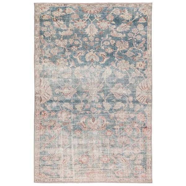 Unbranded Aiden Dark Teal/Rust 7 ft. 10 in. x 9 ft. 10 in. Bohemian Rectangle Area Rug