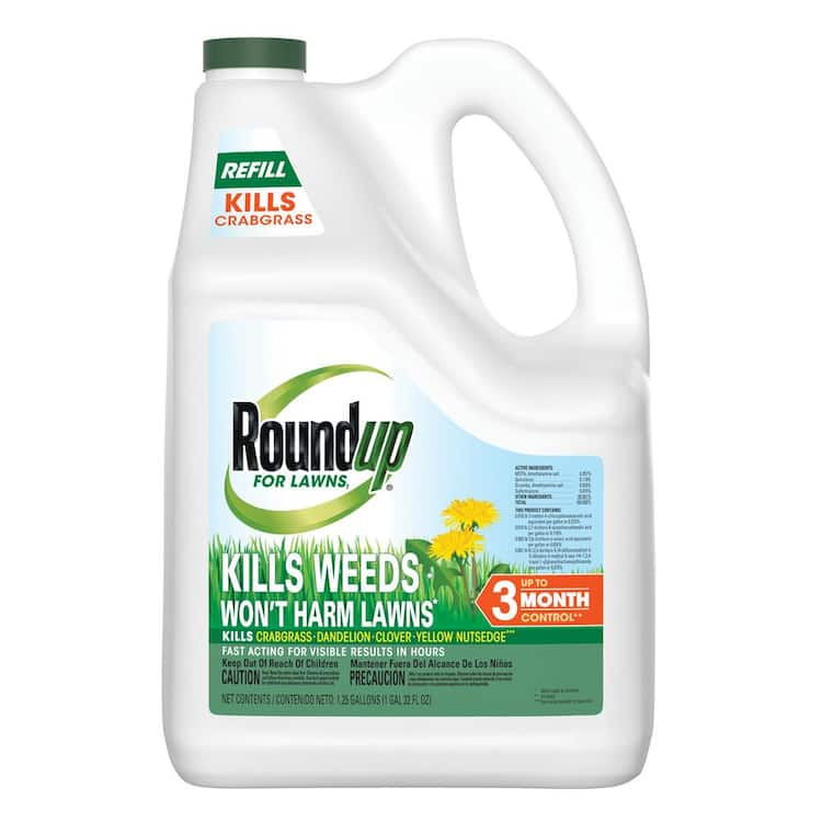 Roundup For Lawns1 Refill, 1.25 gal.,Tough Weed Killer for Use on Northern Grasses