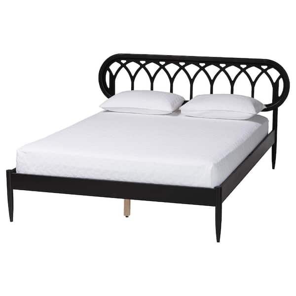 Florica Black Wood Frame Queen Platform Bed