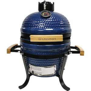 13 in. Kamado Charcoal Grill in Blue Pack and Go with Camping/Tailgating Carry Bag