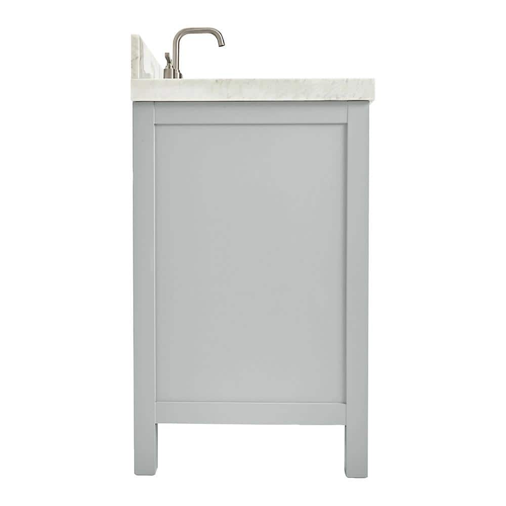 Cambridge 42'' Light Gray Wood Single Sink Vanity with Carrara Marble Top