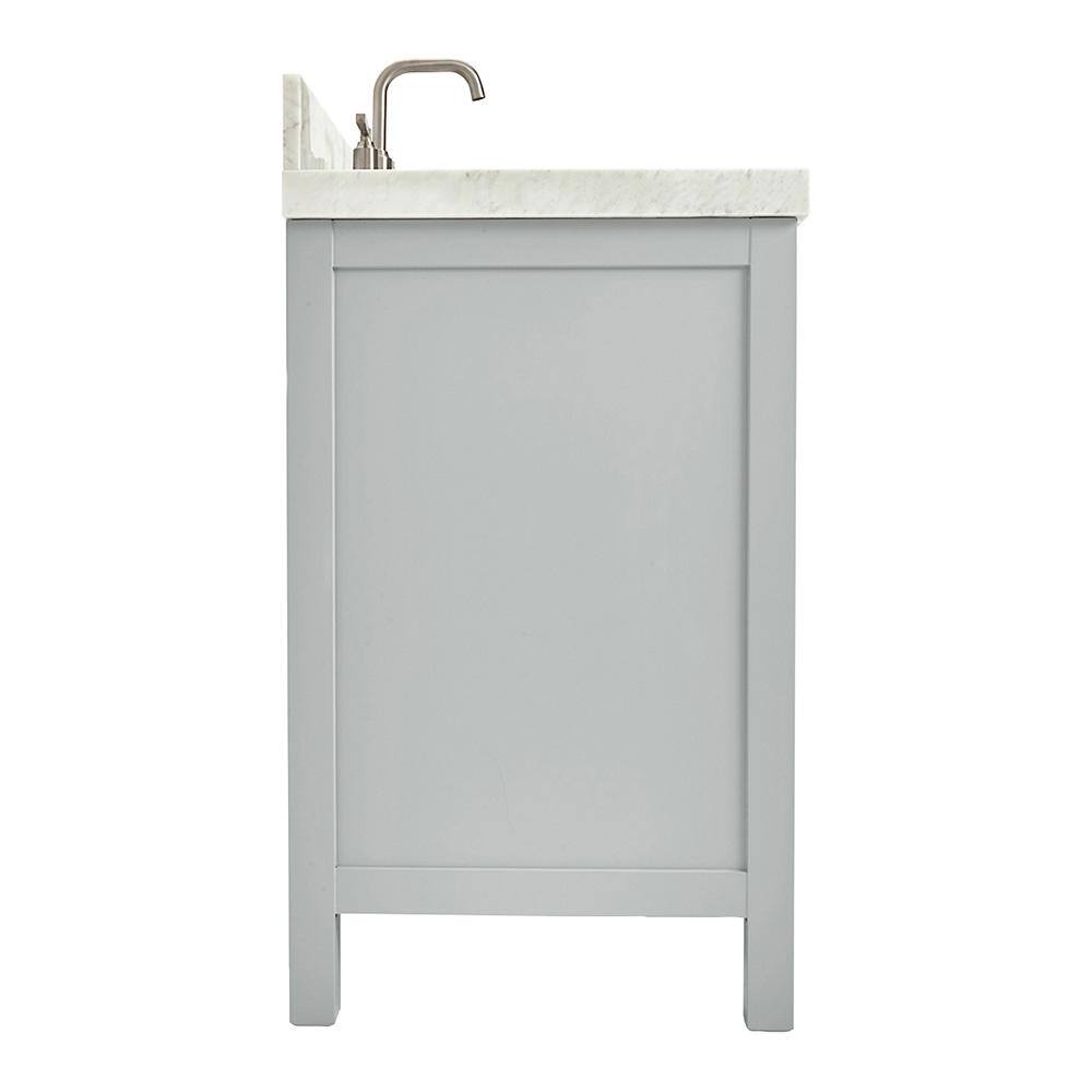 Cambridge 42'' Light Gray Wood Single Sink Vanity with Carrara Marble Top