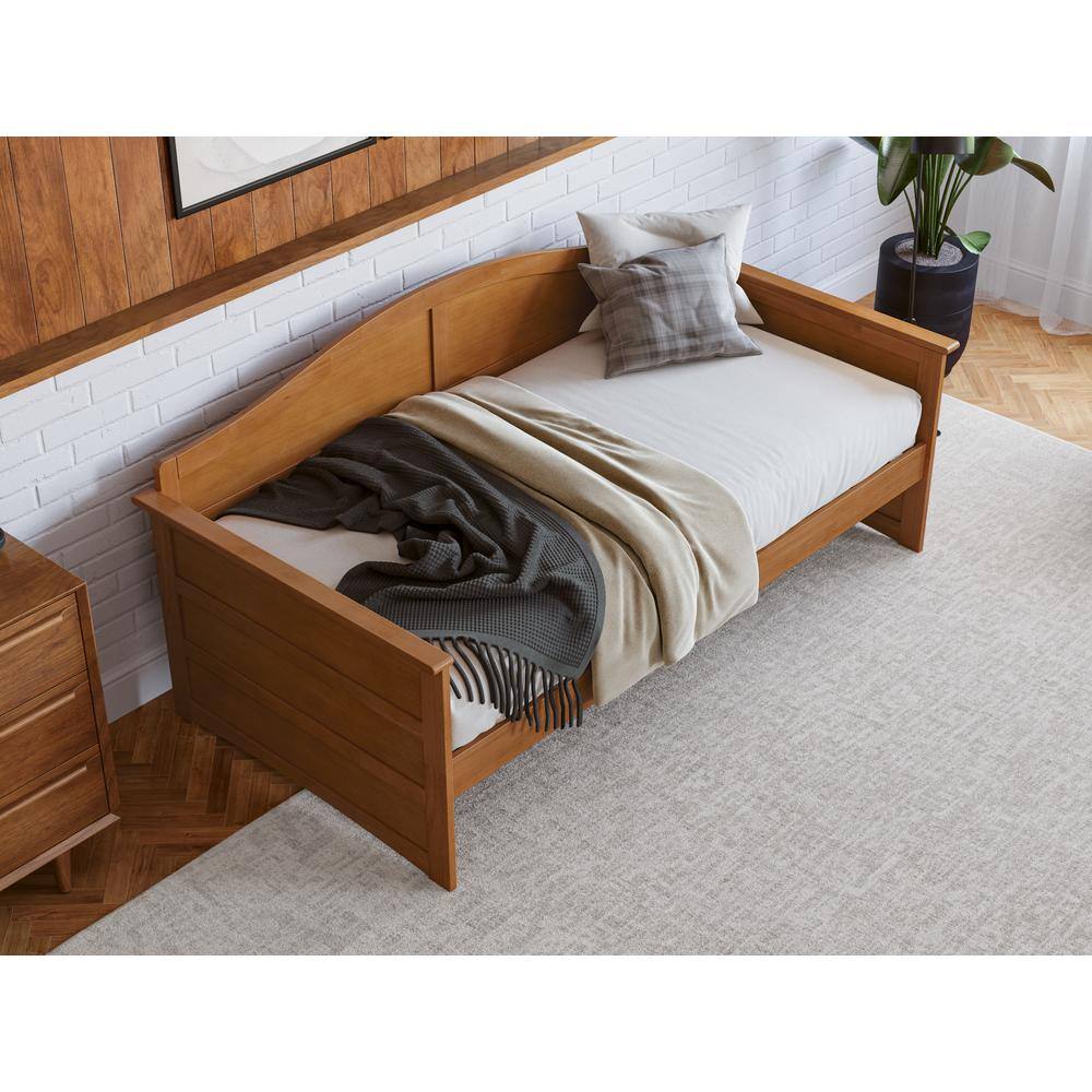 Acadia Light Toffee Twin Wood Daybed Frame with Drawer