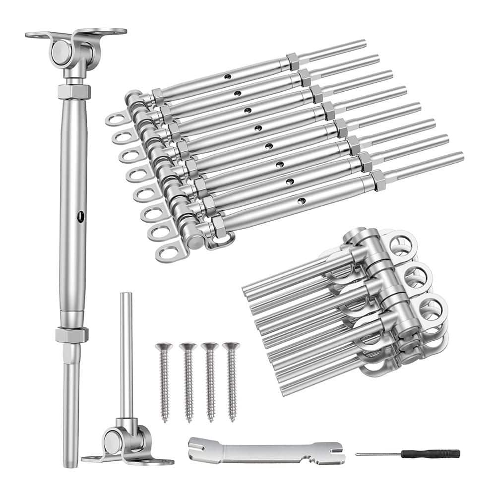 T316 Stainless Steel Adjustable Angle Swage Toggle Turnbuckle Hardware Cable Railing Kit for Wood Posts (10-Pack) price history on PriceWatchPro