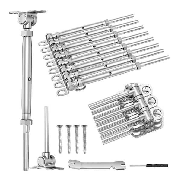 Afoxsos T316 Stainless Steel Adjustable Angle Swage Toggle Turnbuckle Hardware Cable Railing Kit for Wood Posts (10-Pack)