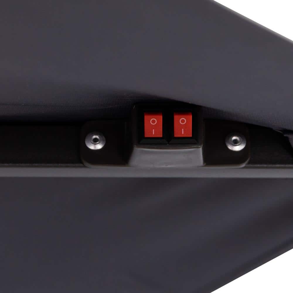 7.5 ft Anthracite Steel Market Patio Umbrella with LED Lights