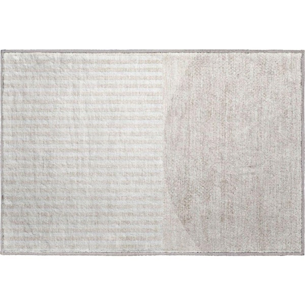 Mayfield Premium Machine Washable Abstract AMF2134 Putty 2 ft. x 3 ft. Accent Rug