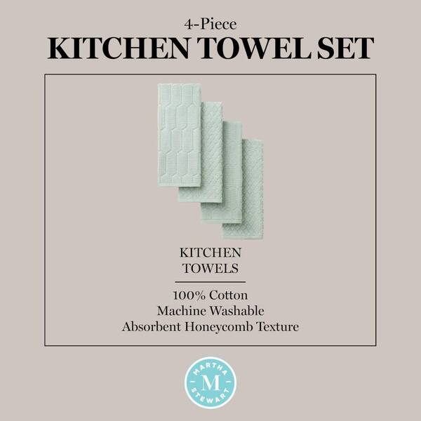 MARTHA STEWART Honeycomb Chambray Solid Textured 16 in. x 28 in