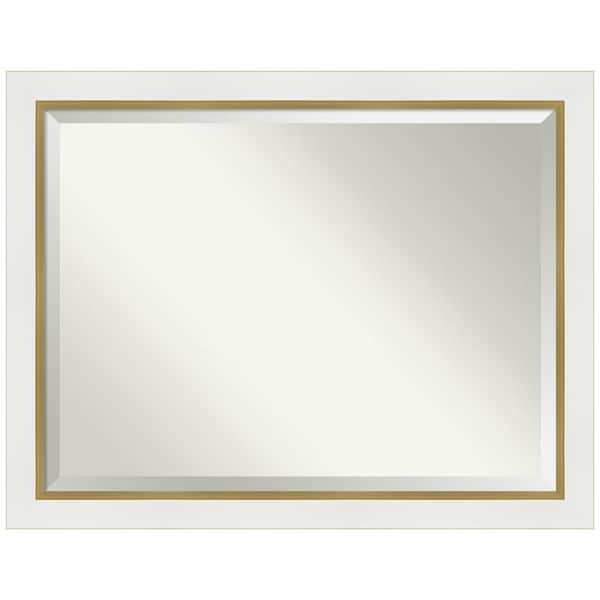 Amanti Art Eva White Gold 45.25 in. x 35.25 in. Bathroom Vanity Mirror