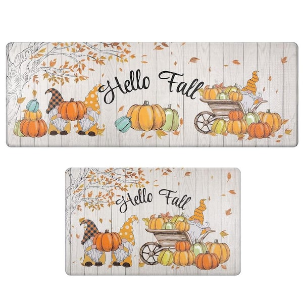 Unbranded 2 Piece Kitchen Mats Set, 17 in. x 28 in. to 17 in. x 47 in., Harvest 02