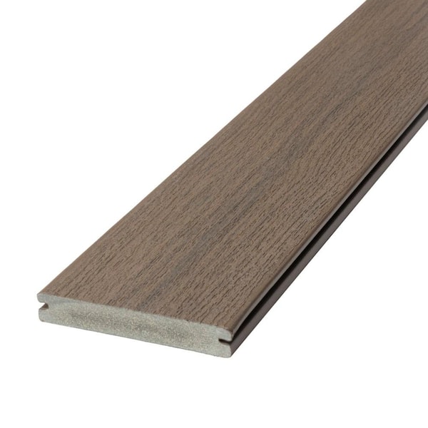 Deckorators Vista 1 in. x 6 in. x 16 ft. Ironwood Brown Grooved Edge Composite Deck Board