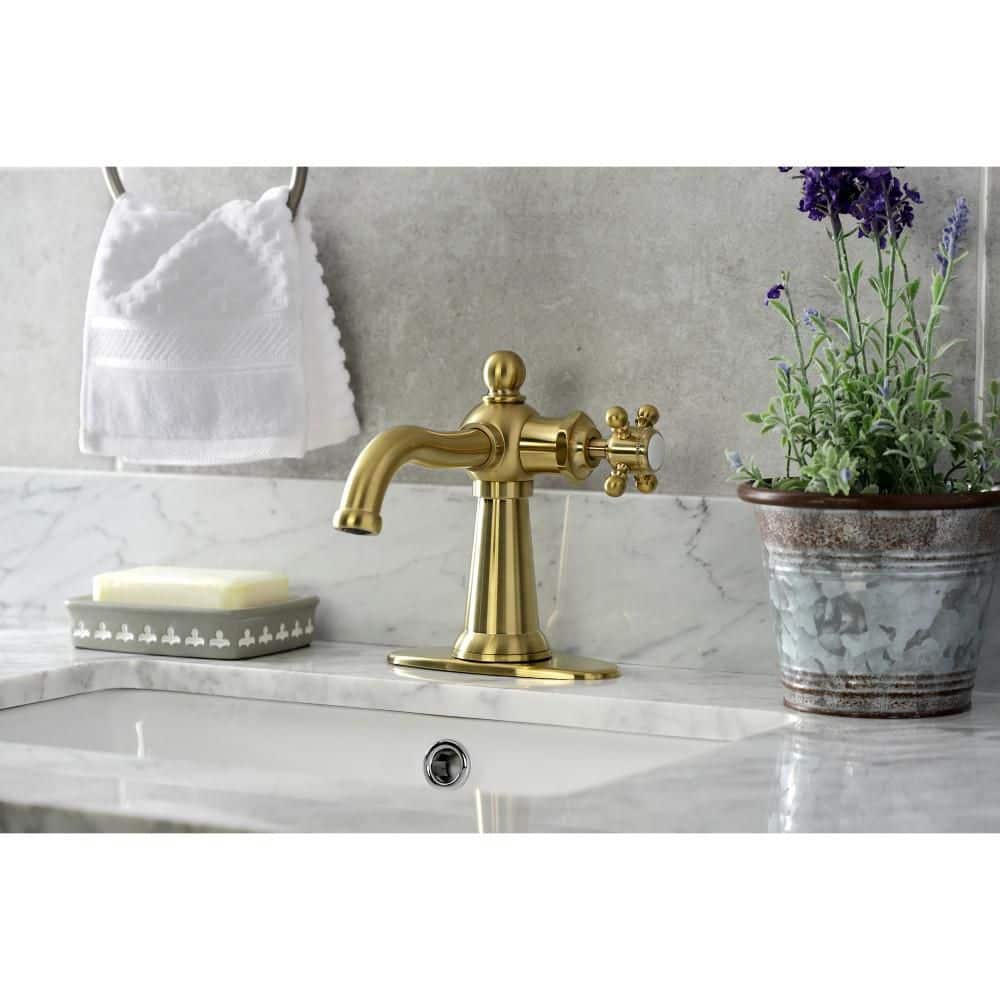 Nautical Elegance Brushed Brass Single-Handle Bathroom Faucet