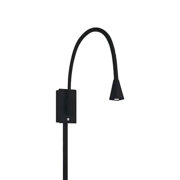 WAC Lighting Stretch Black Integrated LED Swing Arm 3000K