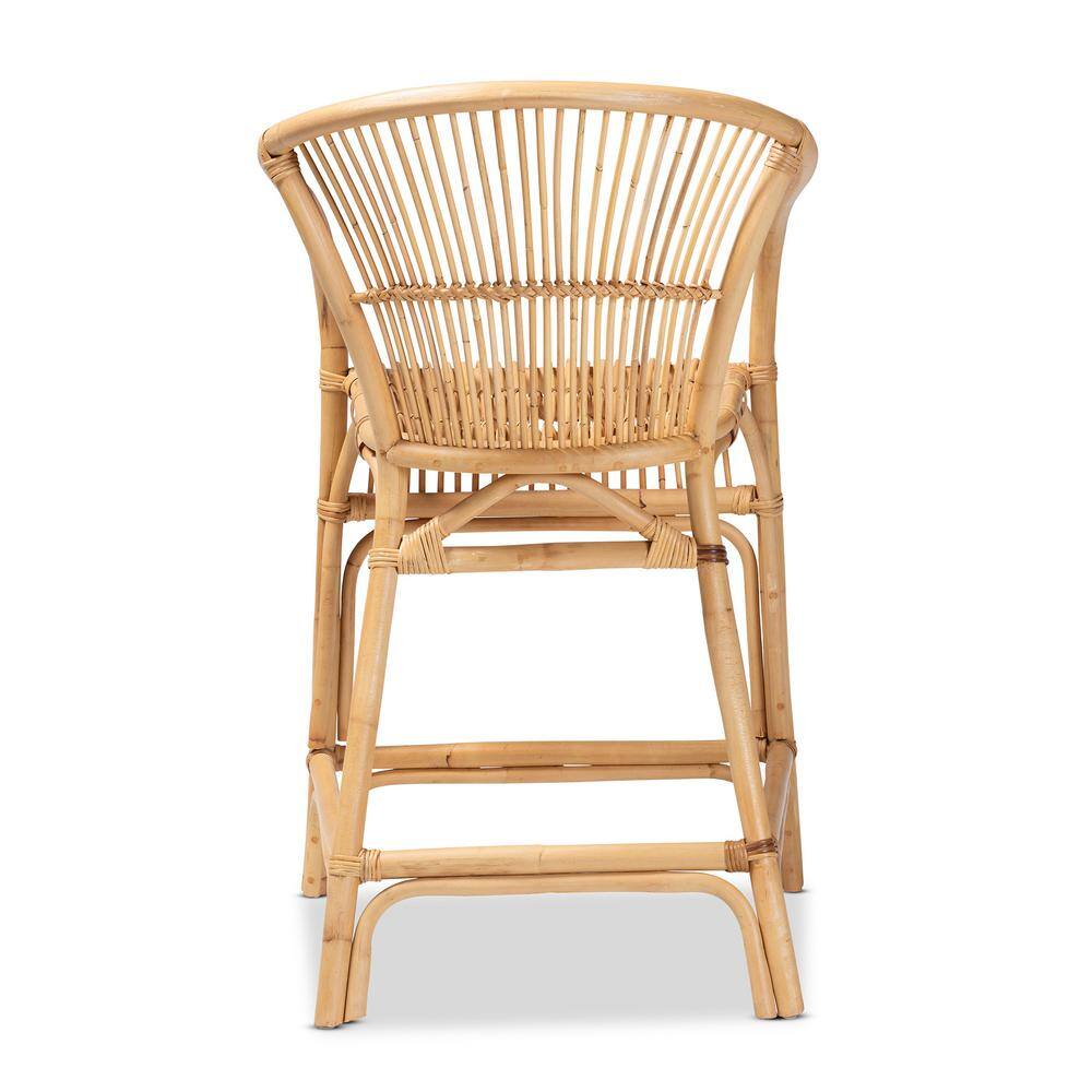 Murai 39" Brown Rattan Counter Height Barstool